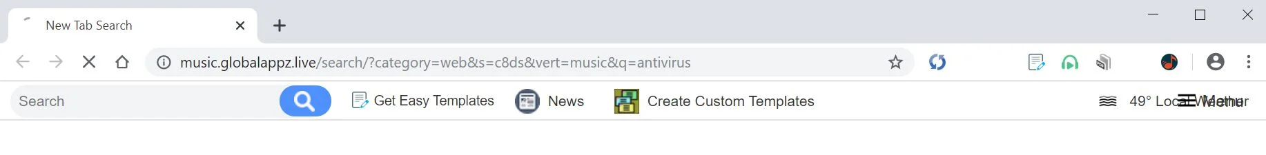 How to remove Music.globalappz.live redirect (Virus Removal Guide) 1 Image: Chrome browser is redirected to Music.globalappz.live