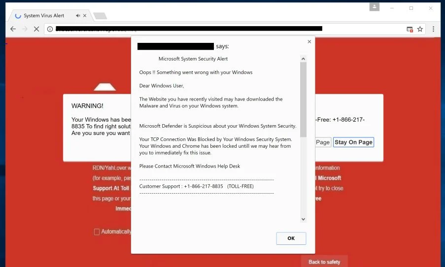 Microsoft System Security Alert Virus