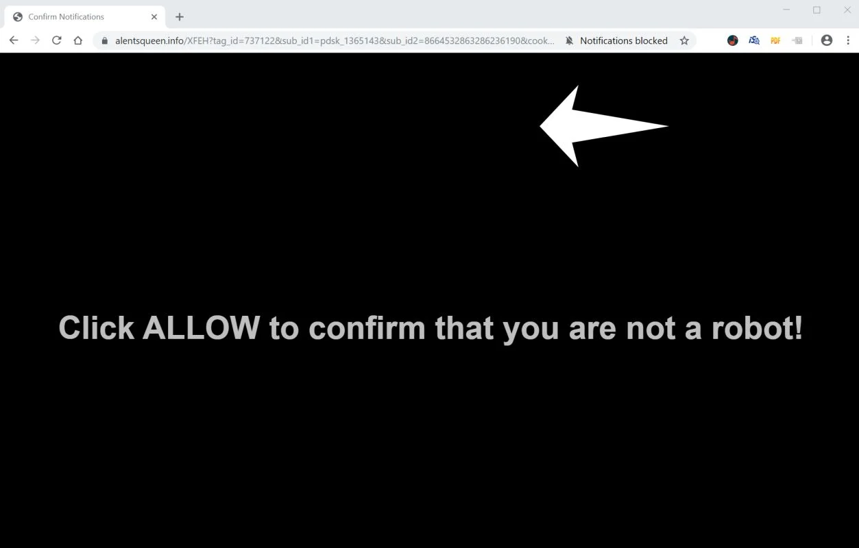 How to remove Alentsqueen.info pop-up ads (Virus Removal Guide) 1 Image: Chrome browser is redirected to Alentsqueen.info