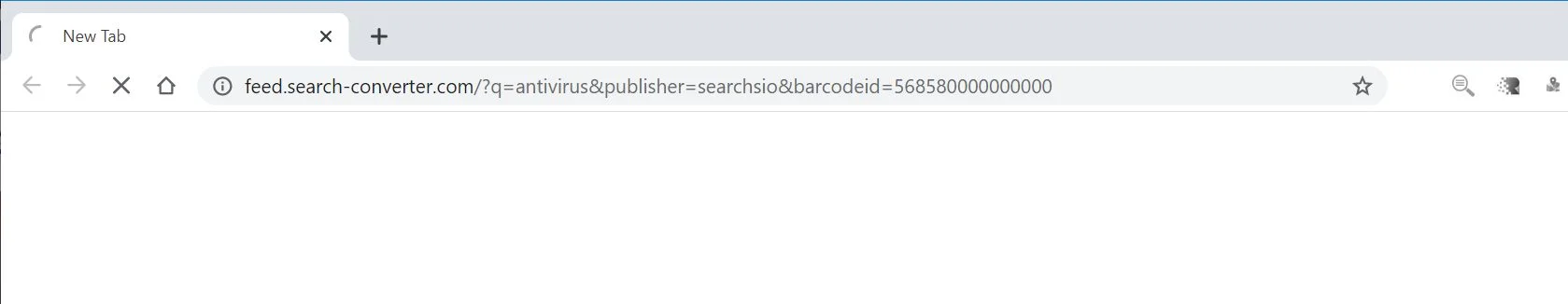 Image: Chrome browser is redirected to SearchConverter Search