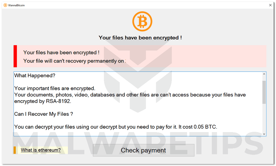 How to Remove WannaBitcoin Ransomware (Virus Removal Guide) 1 Image: WannaBitcoin ransomware