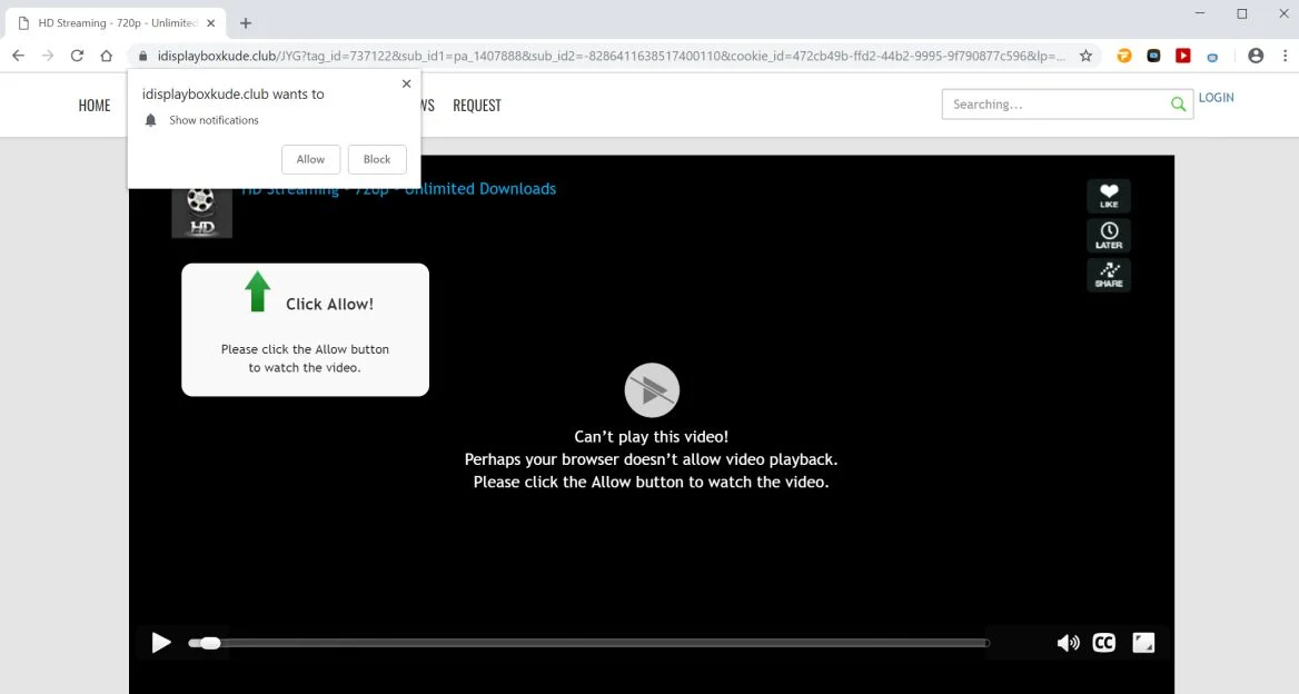 idisplayboxkude.club redirect virus