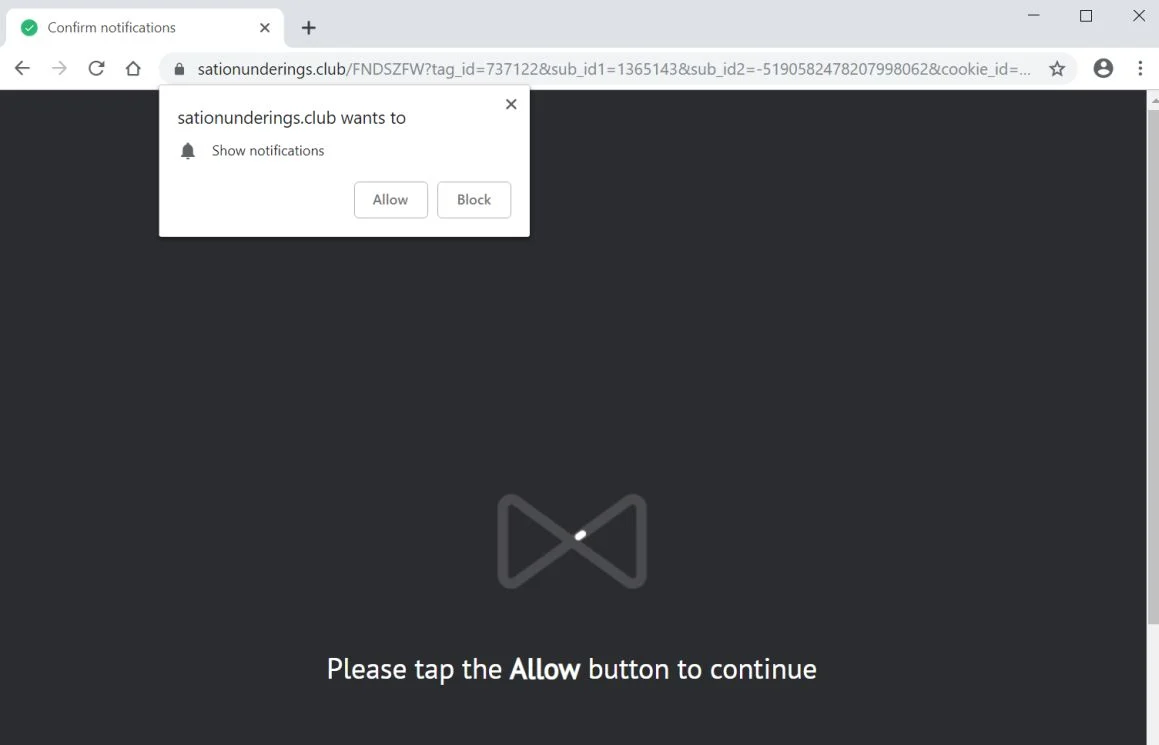 sationunderings.club pop-up scam