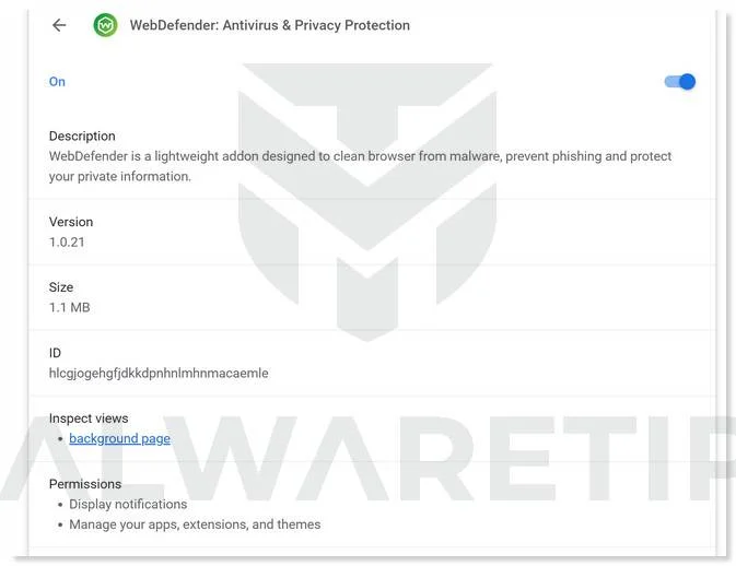 Image: WebDefender: Antivirus & Privacy Protection Chrome extension