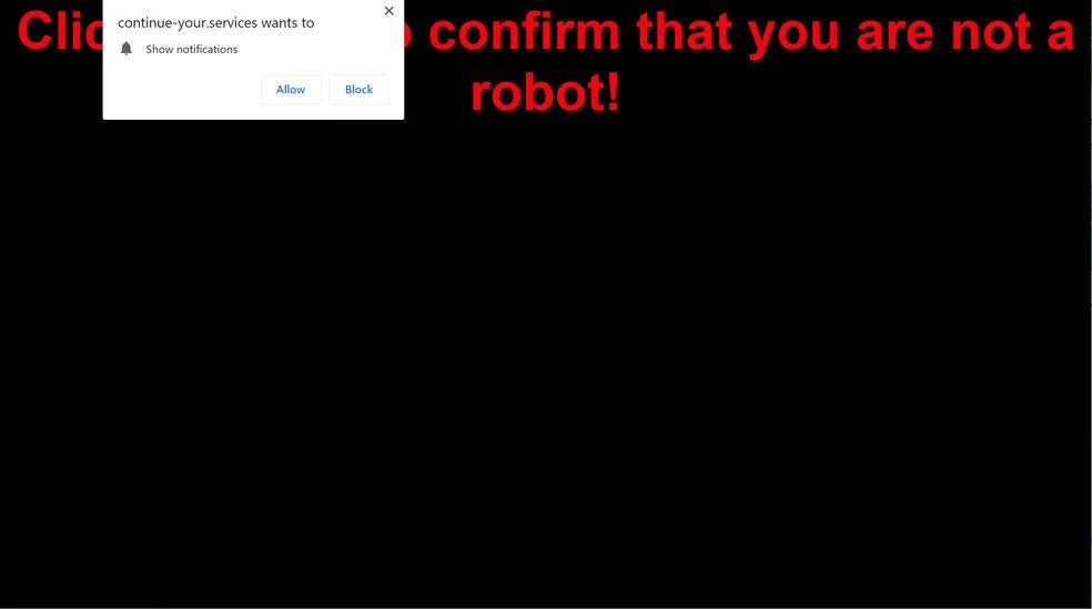 Remove Continue-your.services pop-up ads (Virus Removal Guide) 1 Image: Chrome browser is redirected to Continue-your.services