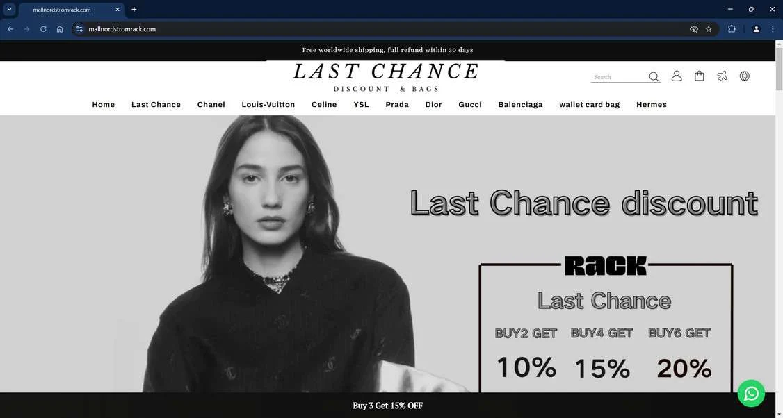 Mallnordstromrack.com scam