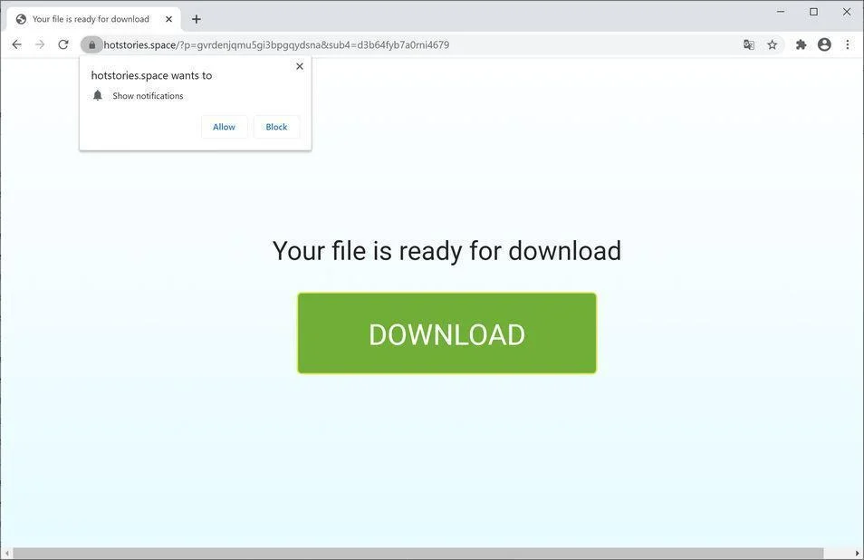 Remove Hotstories.space pop-up ads (Virus Removal Guide) 1 Image: Chrome browser is redirected to Hotstories.space