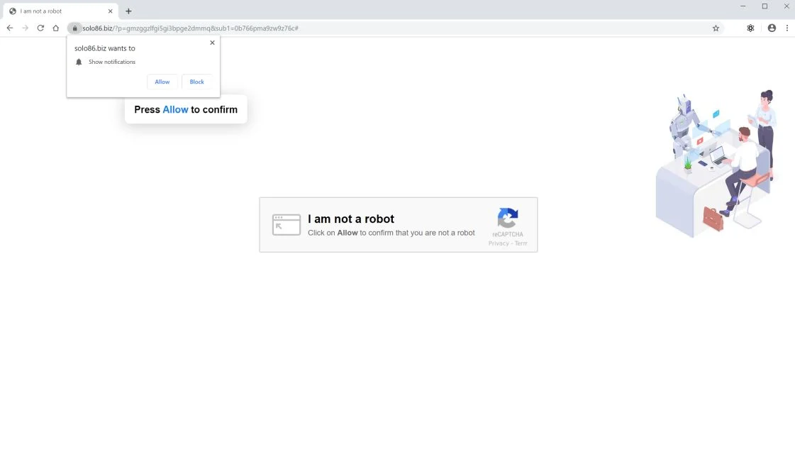 How to remove Solo86.biz pop-up ads (Virus Removal Guide) 1 Image: Chrome browser is redirected to Solo86.biz