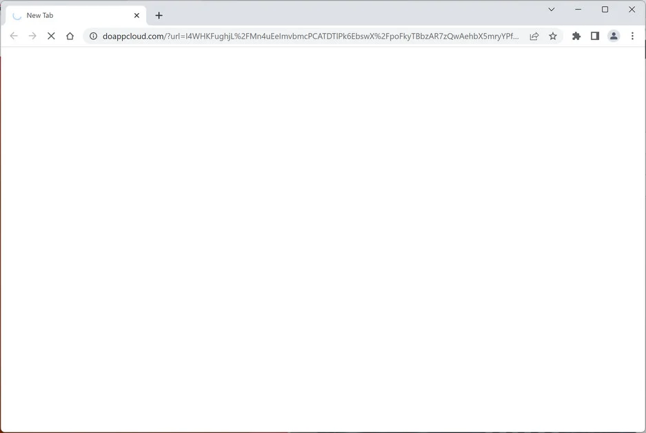 Image: Chrome browser is redirected to the Doappcloud.com site