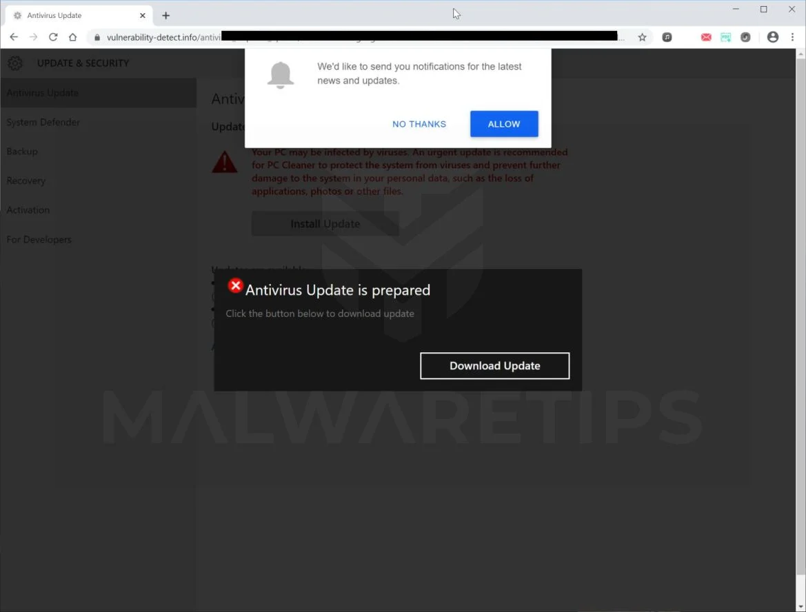 Remove Vulnerability-detect.info pop-up scam (Virus Removal Guide) 1 Image: Vulnerability-detect.info fake error messages