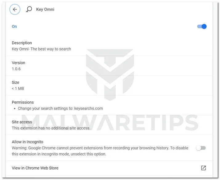 Image: Key Omni Chrome extension