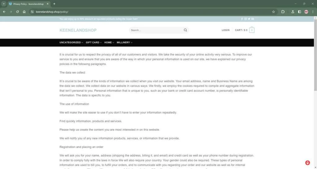 Keenelandshop.shop scam