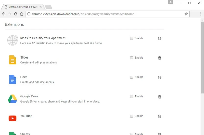 chrome-extension-downloader.club Chrome Extension Scam Virus