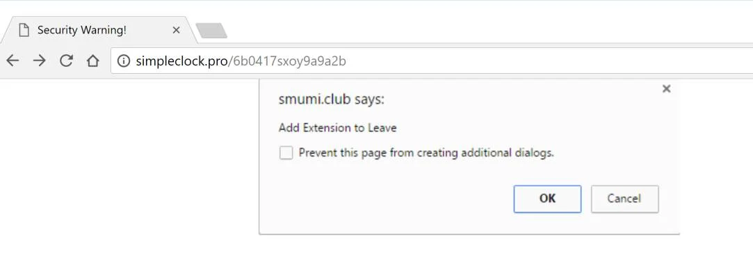 simpleclock.pro Chrome scam virus