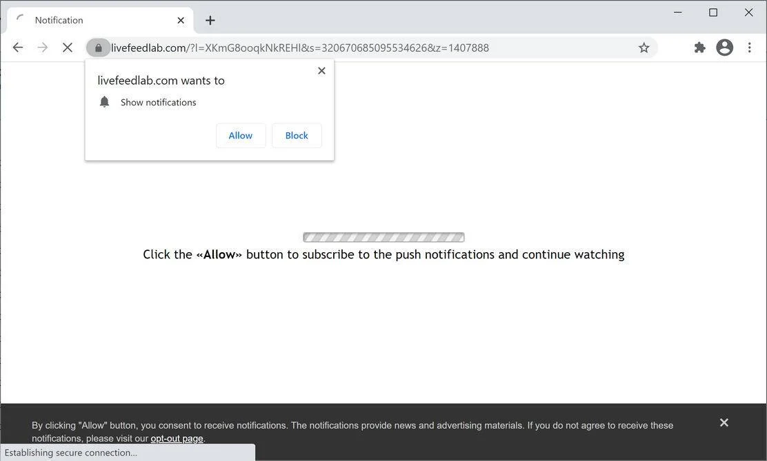 Remove Livefeedlab.com pop-up ads (Virus Removal Guide) 1 Image: Chrome browser is redirected to Livefeedlab.com