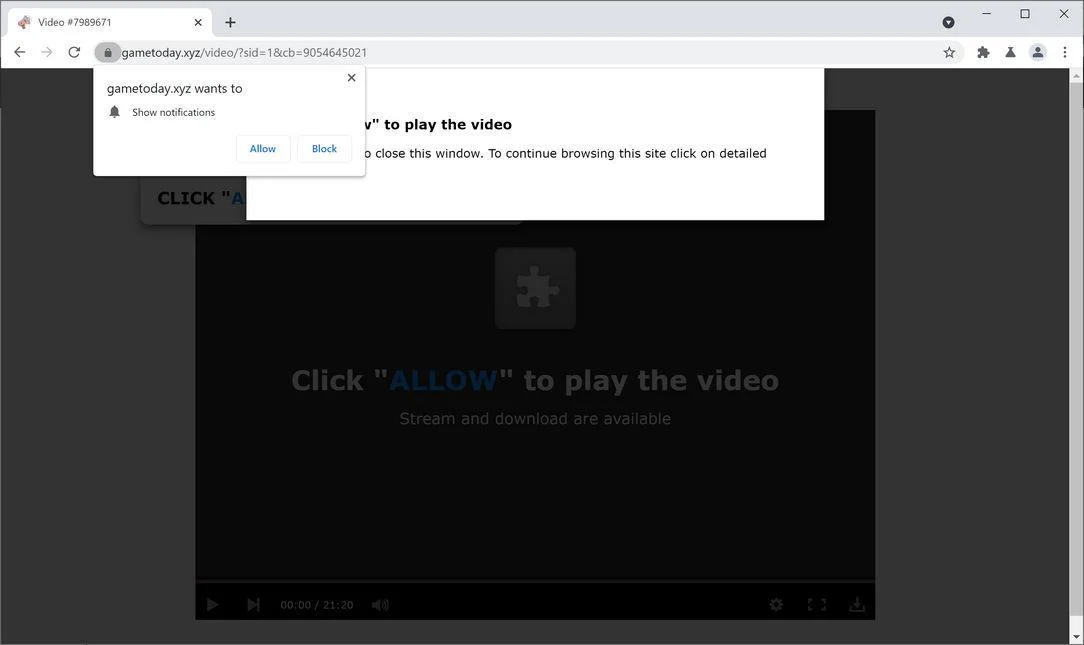 Remove Gametoday.xyz pop-up ads (Virus Removal Guide) 1 Image: Chrome browser is redirected to Gametoday.xyz