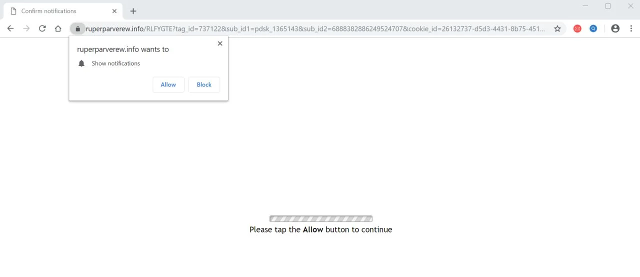 How to remove Ruperparverew.info pop-up ads (Virus Removal Guide) 1 Image: Chrome browser is redirected to the Ruperparverew.info site