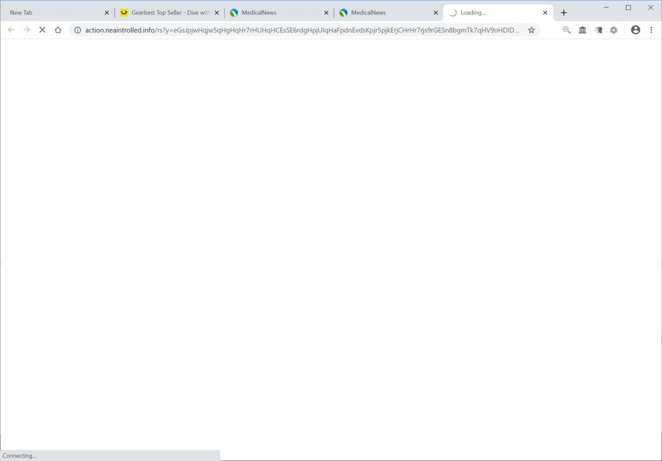 Image: Chrome browser is redirected to Action.neaintrolled.info