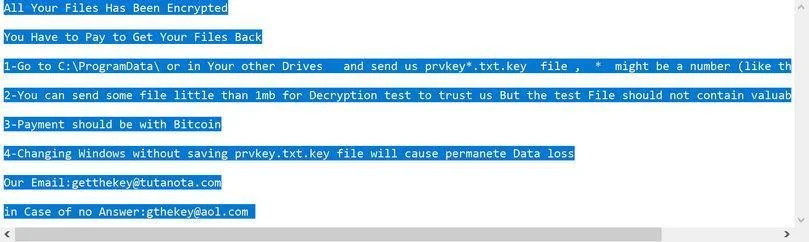 Image: TRUST ramsoware note