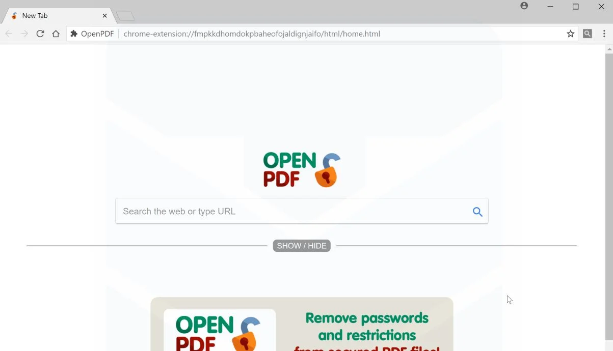 OpenPDF New Tab redirect
