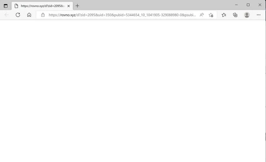 Image: Chrome browser is redirected to Rovno.xyz