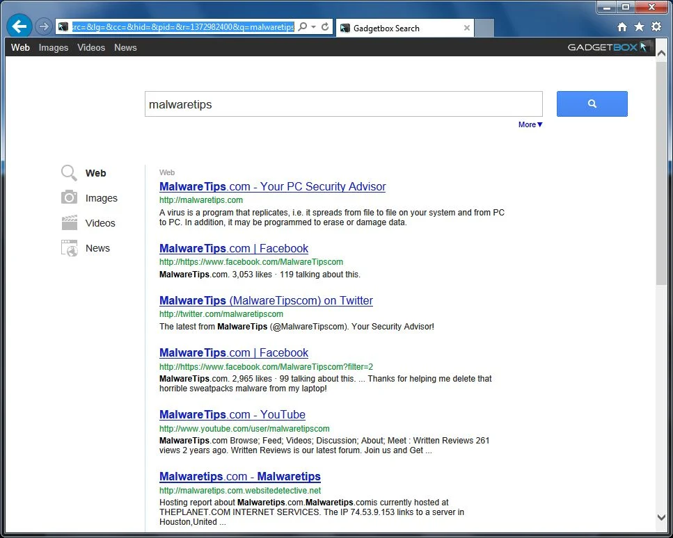 Image: Gadgetbox Search virus