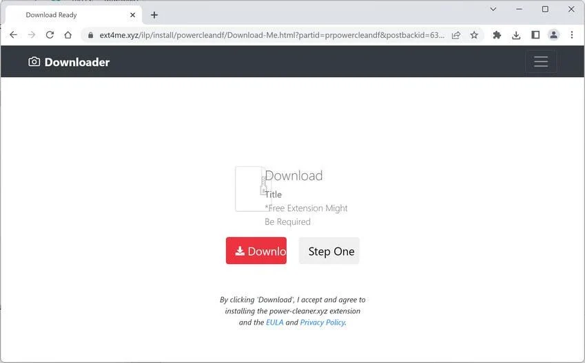 Image: Ext4me.xyz browser redirect