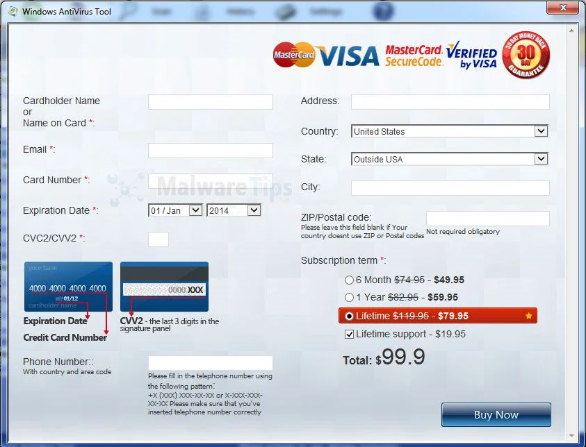 Windows AntiVirus Tool Rogue Antivirus Picture of Windows AntiVirus Tool Rogue Antivirus