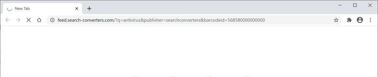 Image: Chrome browser is redirected to SearchConverters Search