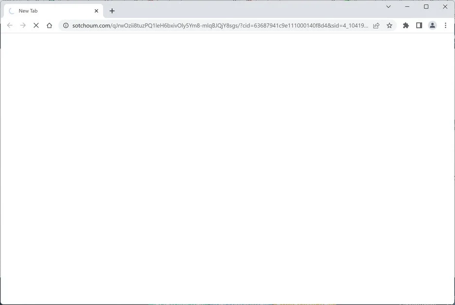 Image: Chrome browser is redirected to the Sotchoum.com site