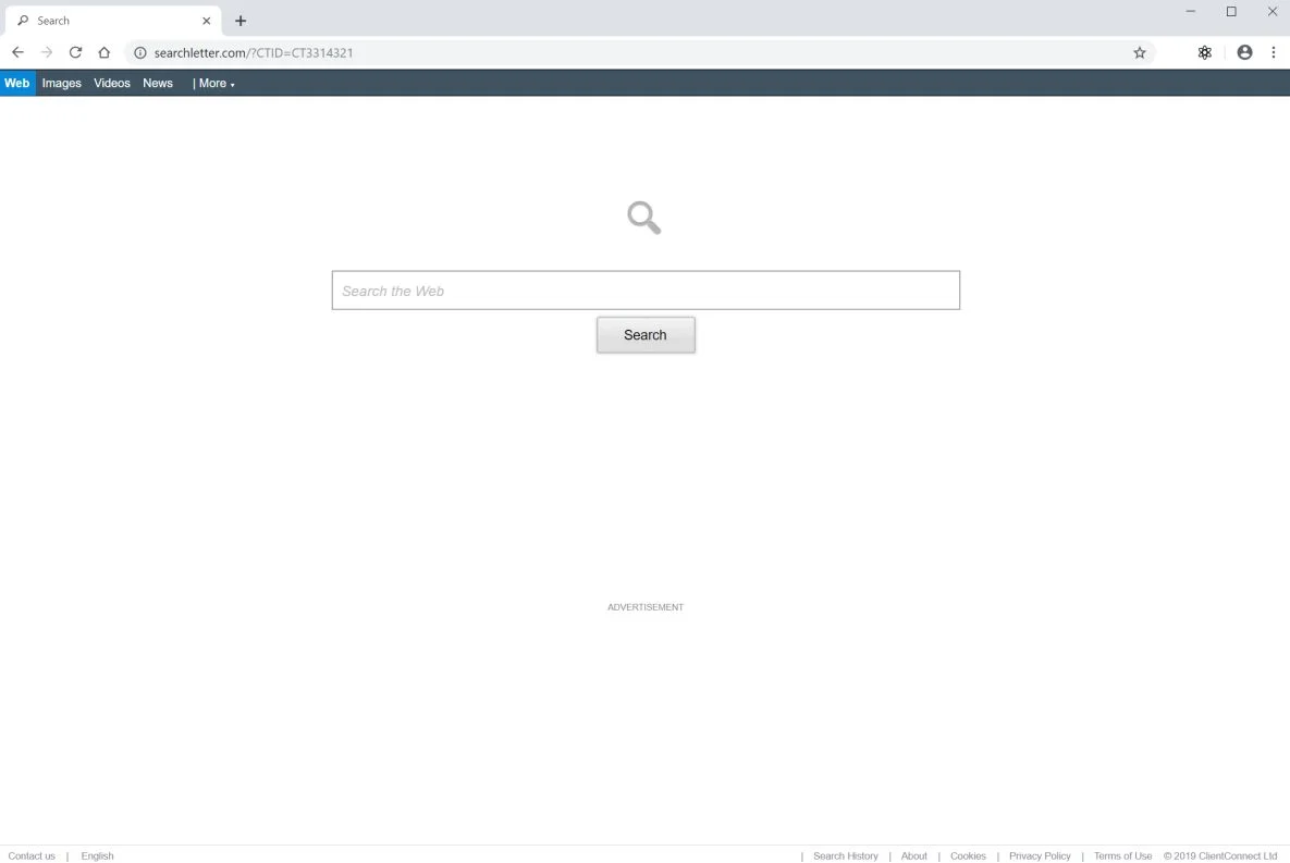 Image: Google Chrome is redirected to Searchletter.com