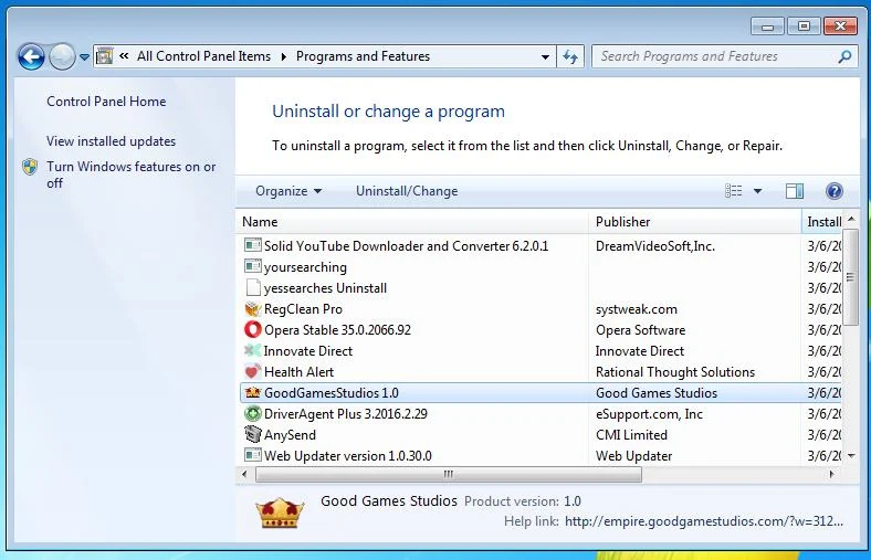 Uninstall Web Updater