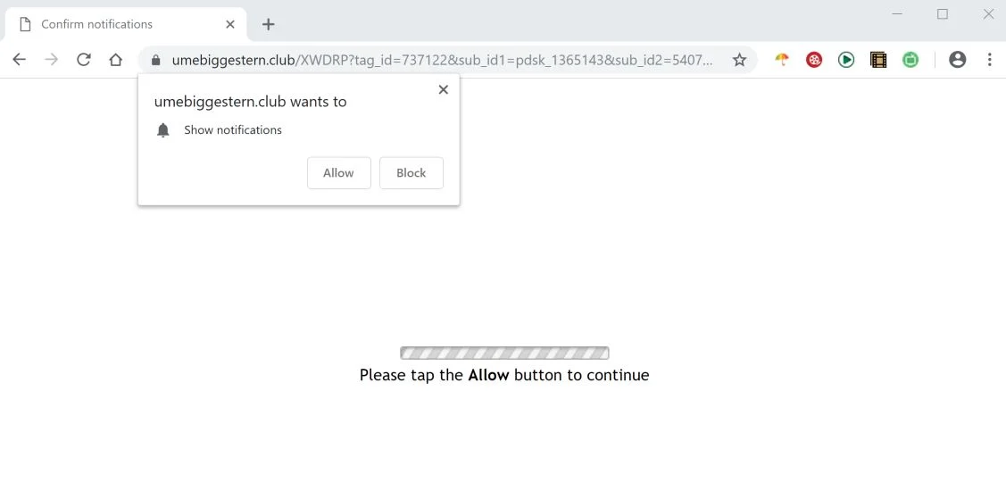 How to remove Umebiggestern.club pop-up ads (Virus Removal Guide) 1 umebiggestern.club pop-up scam
