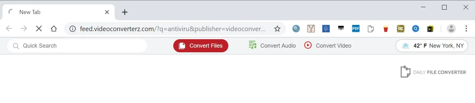 Remove Feed.videoconverterz.com redirect (Virus Removal Guide) 1 Image: Google Chrome is redirected to the Feed.videoconverterz.com site