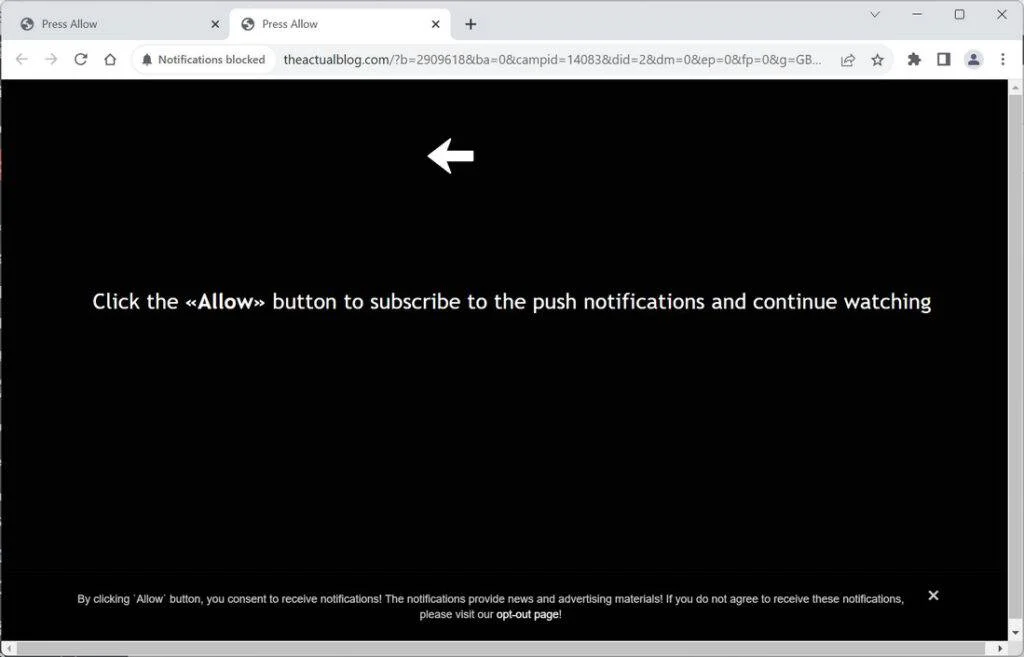 theactualblog.com adware