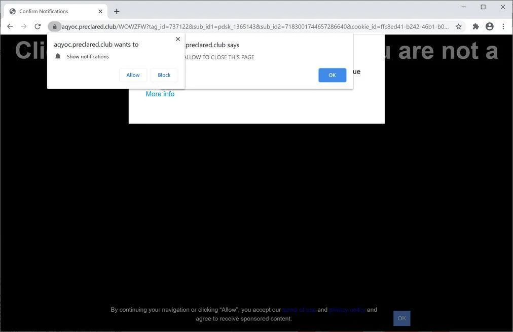 Remove Preclared.club pop-up ads (Virus Removal Guide) 1 Image: Chrome browser is redirected to Preclared.club