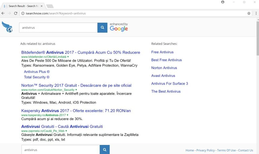 isearchnow.com redirect virus