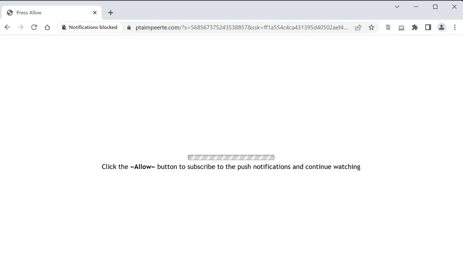 Image: Chrome browser is redirected to Ptaimpeerte.com