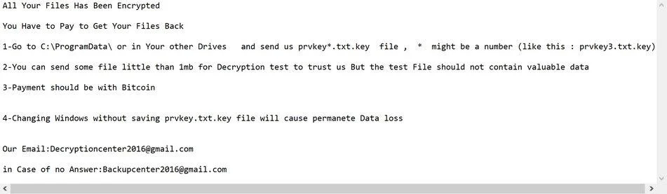Remove DECcenter ransomware (Virus Removal Guide) 1 Image: DECcenter ramsoware note