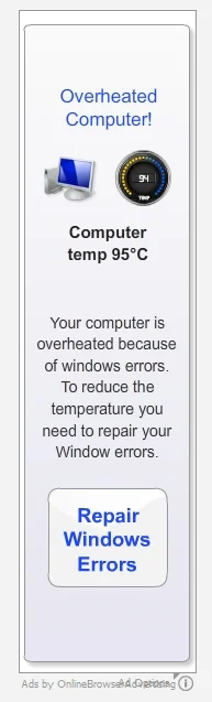 [Image: Overheated Computer! Computer temp 95°C virus]