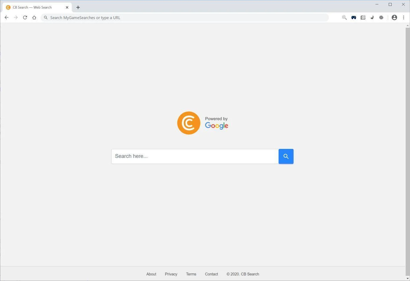 Image: Chrome browser is redirected to CB Search