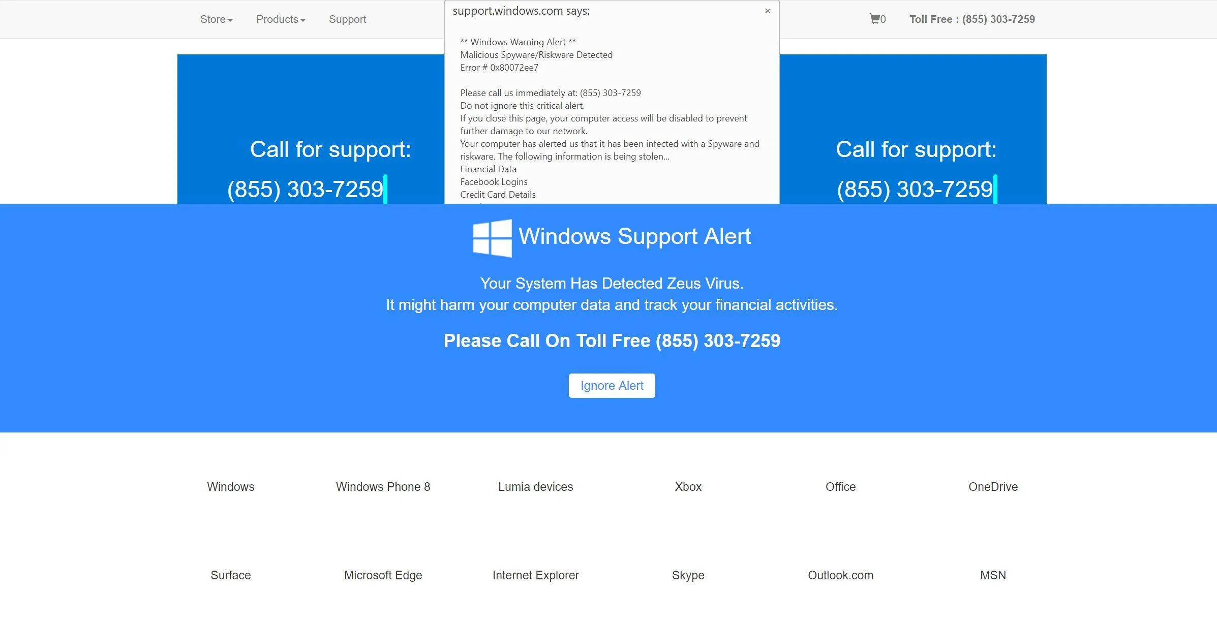 Remove "Windows Alert & Warning" Microsoft Scam (Guide) 1 Image: Windows Alert & Warning - Tech Support Scam