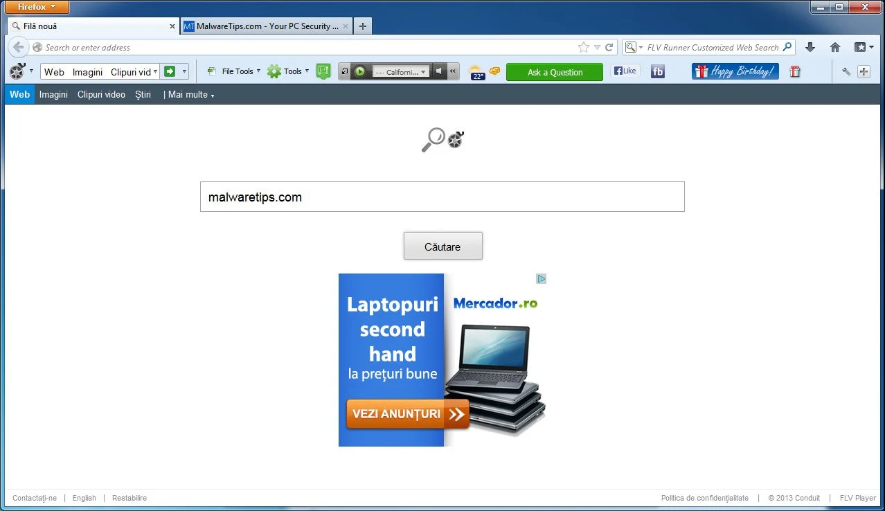 [Image: FLV Runner Toolbar virus]