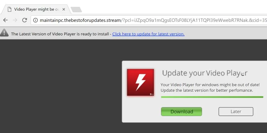 maintainpc.thebestoforupdates.stream redirect virus