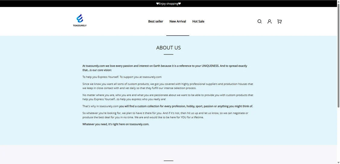 Toassurely.com Store Is a Scam - Avoid at All Costs 1 Toassurely.com scam