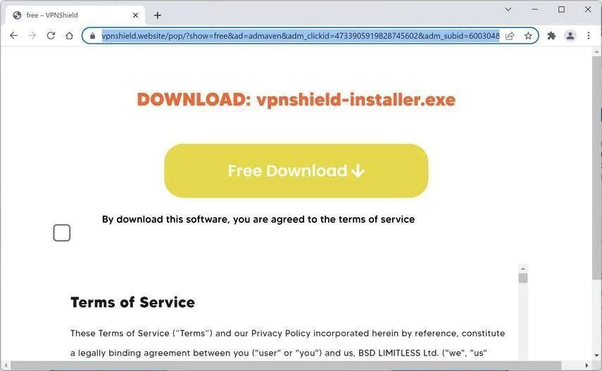 How to Remove VPN Shield (Virus Removal Guide) 2 Image: VPNShield distribution via advertisements
