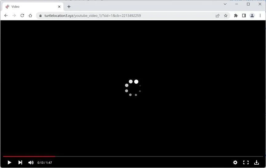 Image: Chrome browser is redirected to Turtlelocation3.xyz