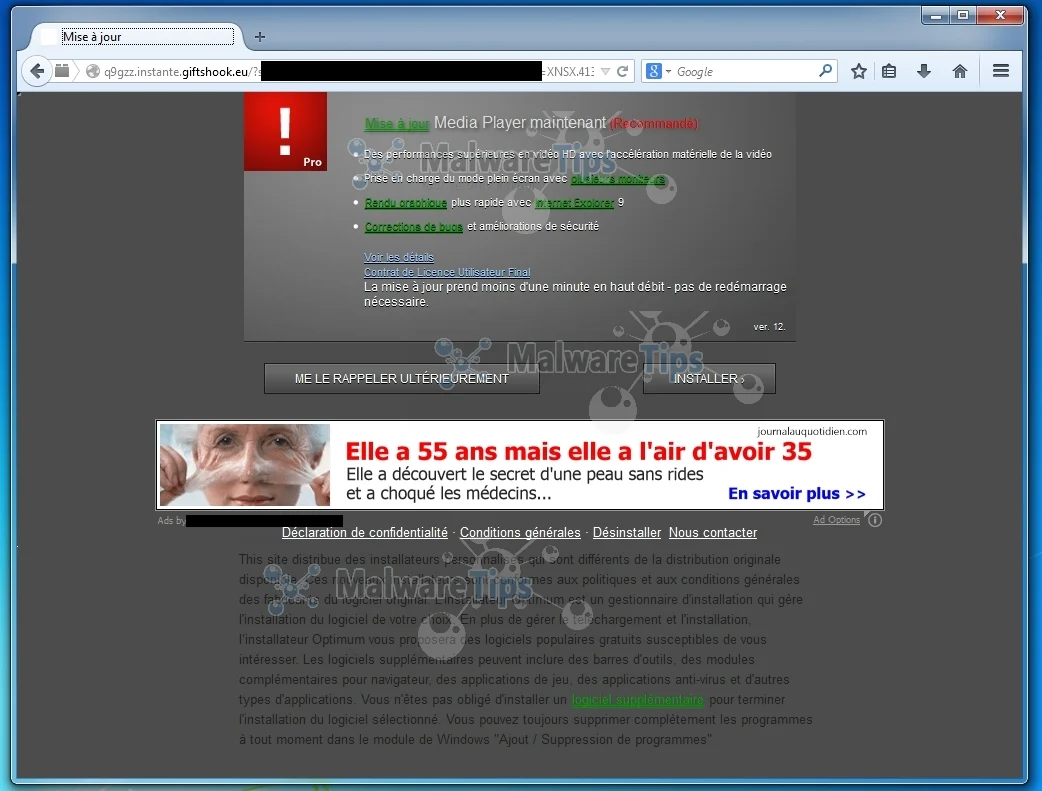Mise à jour Media Player maintenant virus
