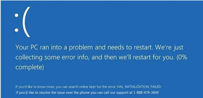 Your PC ran into a problem and needs to restart Scam