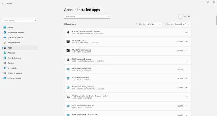 Uninstall Apps